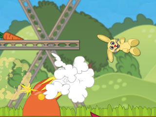 Флеш игра Rabbit launcher (Запуск Зайца) онлайн